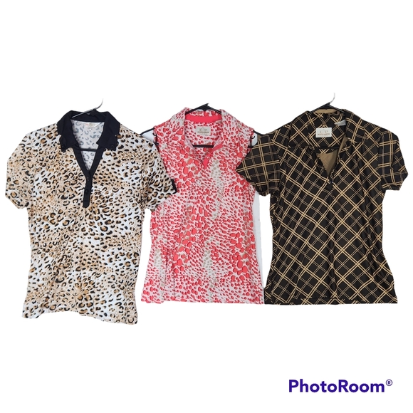 Bundle Of 3 Monterey Club & E P Pro Tour Tech Women's Golf Polo Shirts S & S/P - Picture 15 of 15